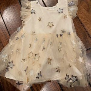 Cuteheads Ivory tulle sequins dress 18-24M